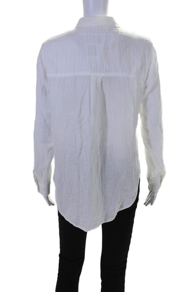 Rails Women's Collared Long Sleeves Button Down Shirt White Size S