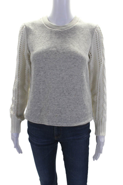 Splendid Women's Round Neck Long Sleeves Pullover Sweater Gray Size XS