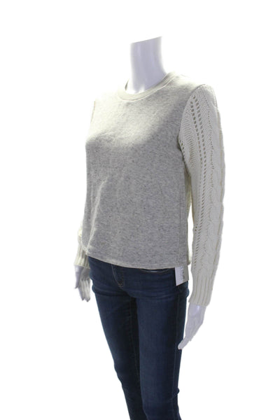 Splendid Women's Round Neck Long Sleeves Pullover Sweater Gray Size XS