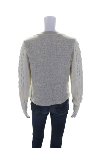 Splendid Women's Round Neck Long Sleeves Pullover Sweater Gray Size XS