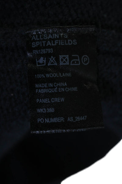 AllSaints Co Ltd Spitalfields Womens Wool Navy Crew Neck Sweater Top Size 6