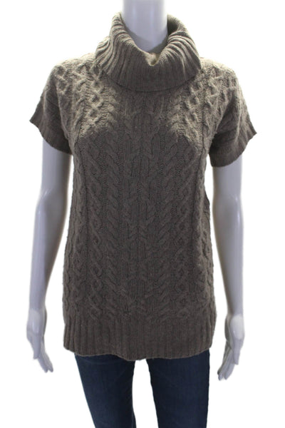 Christopher Fischer Womens Wool Rope Knitted Turtleneck Sweater Brown Size M