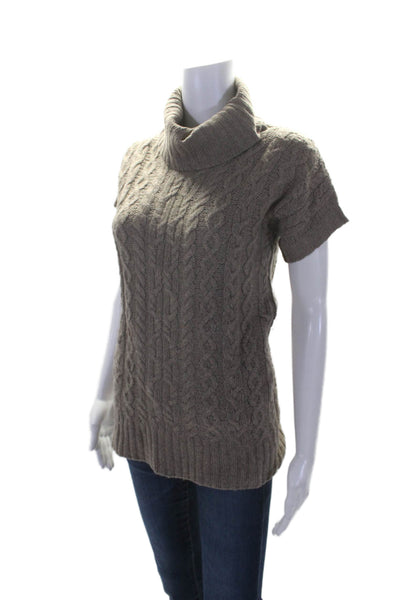 Christopher Fischer Womens Wool Rope Knitted Turtleneck Sweater Brown Size M