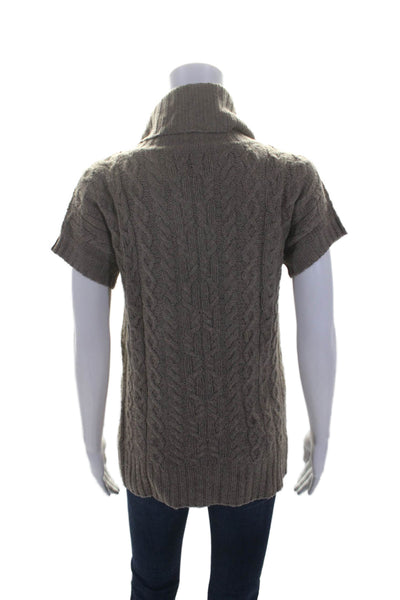 Christopher Fischer Womens Wool Rope Knitted Turtleneck Sweater Brown Size M