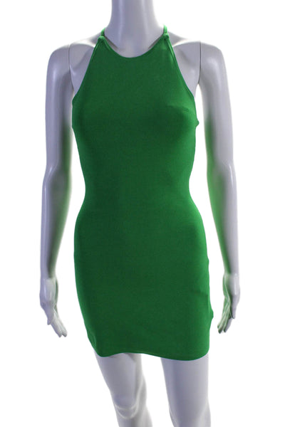 Babaton Women's Scoop Neck Spaghetti Straps Bodycon Mini Dress Green Size XS