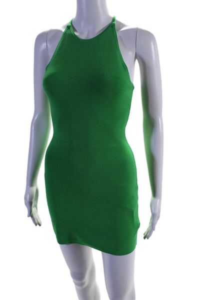 Babaton Women's Scoop Neck Spaghetti Straps Bodycon Mini Dress Green Size XS