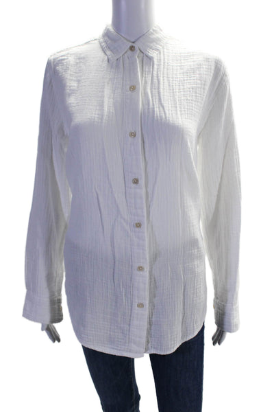 Wilfred Free Women's Collared Long Sleeves Button Down Shirt White Size XS