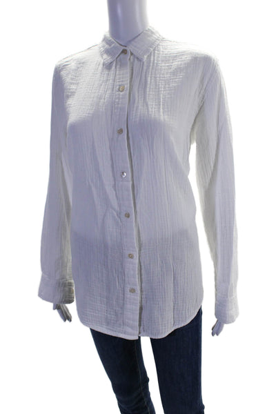 Wilfred Free Women's Collared Long Sleeves Button Down Shirt White Size XS