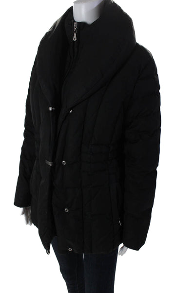 Mackintosh Womens Collared Two Pocket Long Sleeve Puffer Coat Black Size S