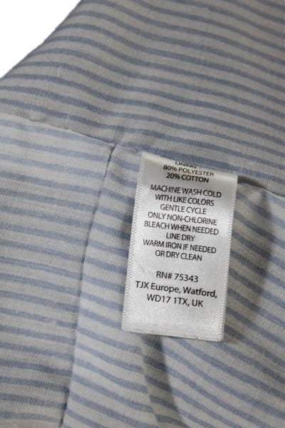 Cynthia Rowley Womens Linen Open Front Lined Jacket Blue Size S