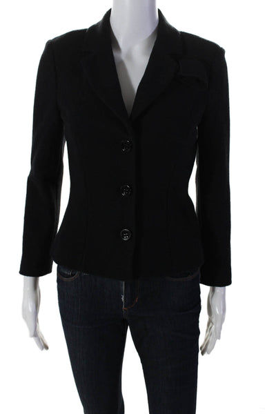 Marccain Womens Unlined Button Down Collared Blazer Jacket Black Size S