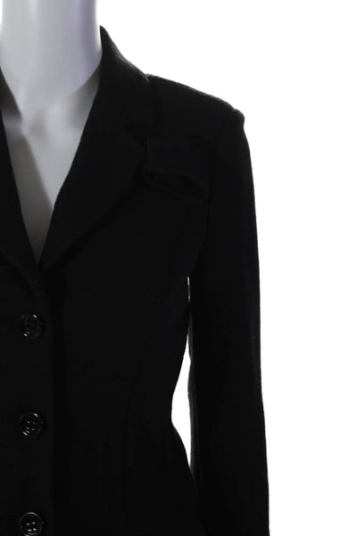 Marccain Womens Unlined Button Down Collared Blazer Jacket Black Size S