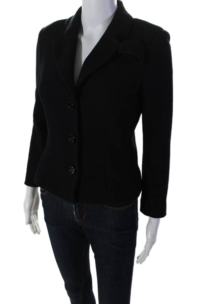 Marccain Womens Unlined Button Down Collared Blazer Jacket Black Size S