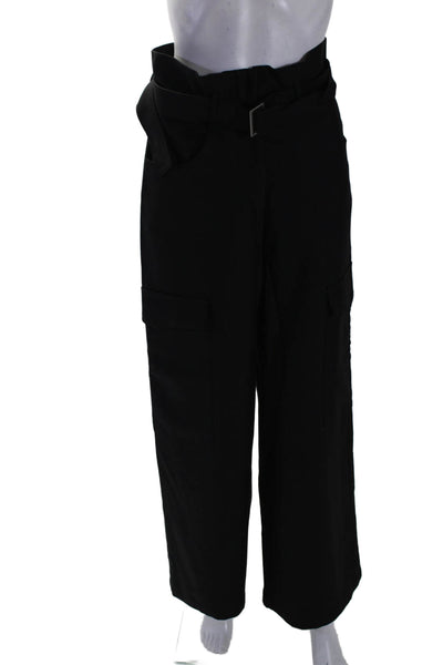 87Origins Womens Zipper Fly High Rise Wide Leg Pants Black Size 6