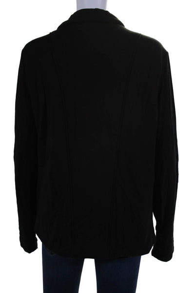 Helmut Lang Womens Long Sleeve Asymmetric Full Zip Jacket Black Size L