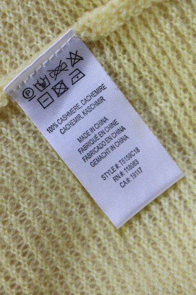 Minnie Rose Womens Cashmere Long Sleeve Pullover Sweater Top Yellow Size S