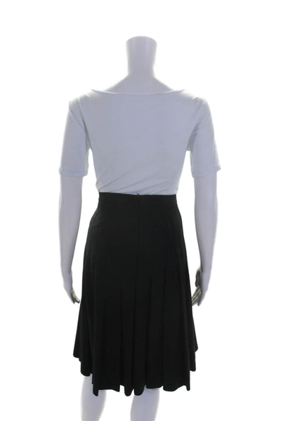 Chaiken Womens Wool Pleated Lined A Line Skirt Black Size 4