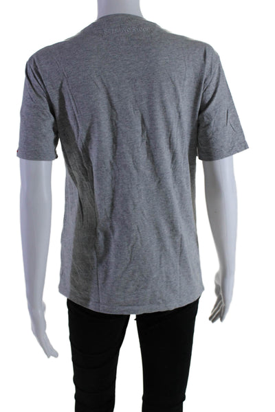 Stefano Ricci Womens Graphic Short Sleeves Tee Shirt Gray Cotton Size Small