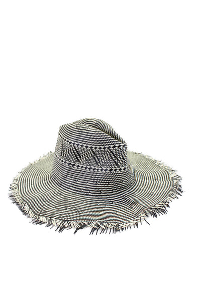 Le Hat Mens Woven Detail Pull On Bucket Hat Black White Size EUR 59