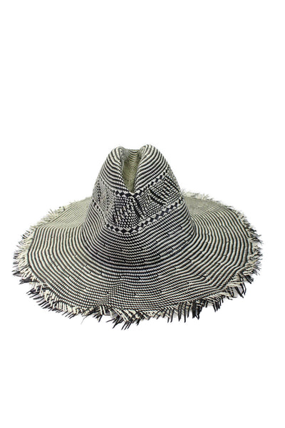 Le Hat Mens Woven Detail Pull On Bucket Hat Black White Size EUR 59