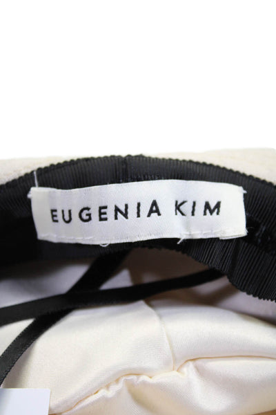 Eugenia Kim Womens Tie Bow Detail Pull On Casual Bucket Hat White Black