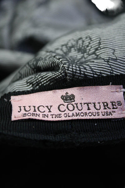 Juicy Couture Womens Lambs Wool Brimmed Newsboy Cap Hat Black Size OS