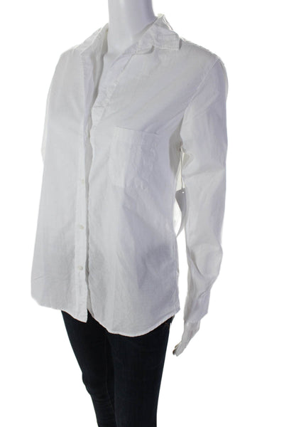 Grayson Women's Collared Long Sleeves Button Down Shirt White Size 1