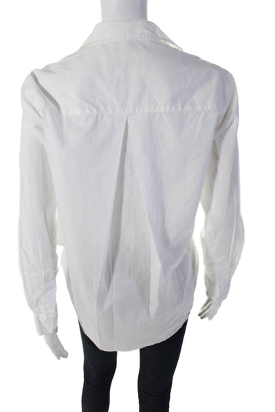 Grayson Women's Collared Long Sleeves Button Down Shirt White Size 1