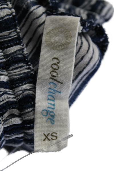 Cool Change Womens High Rise Lightweight Striped Pants Blue Size XS