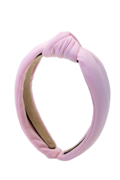 Designer Womens Blush Pink Woven Cotton Knotted Headband