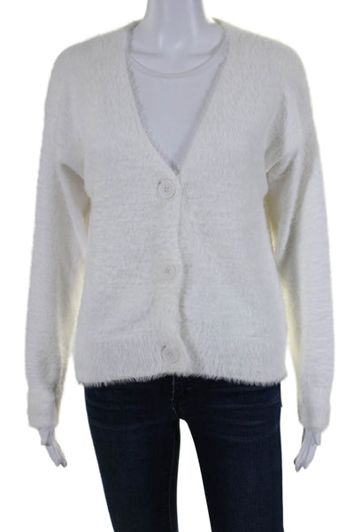 Bella Dahl Womens Long Sleeves V Neck Cardigan Sweater White Size Extra Small