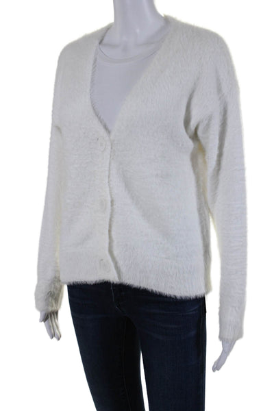 Bella Dahl Womens Long Sleeves V Neck Cardigan Sweater White Size Extra Small