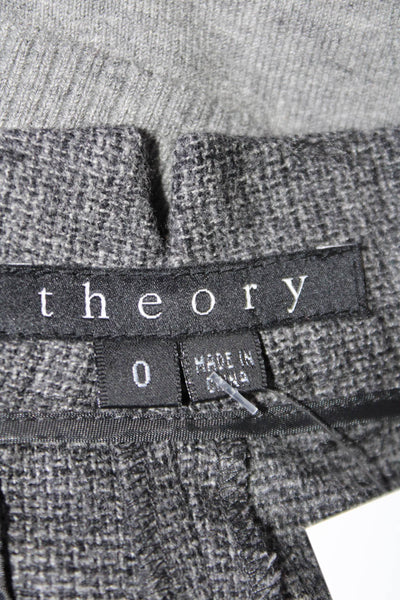 Theory Womens Virgin Wool Hook and Eye Closure Cuffed Shorts Gray Size 0