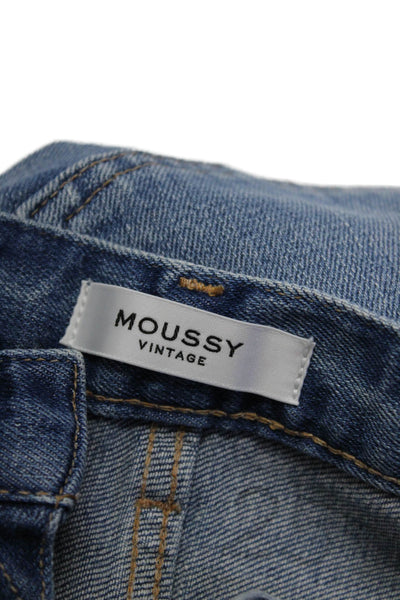 Moussy Women's High Waist Light Wash Distress Skinny Jeans Pants Size 25