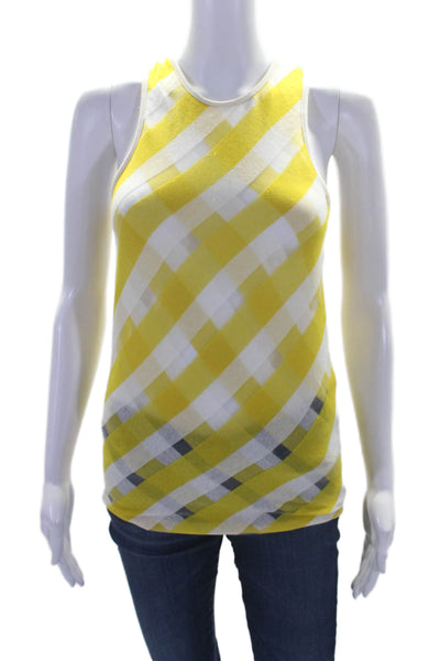 Stella McCartney Womens Cotton Sleeveless Stripped Top Yellow Size EUR 40