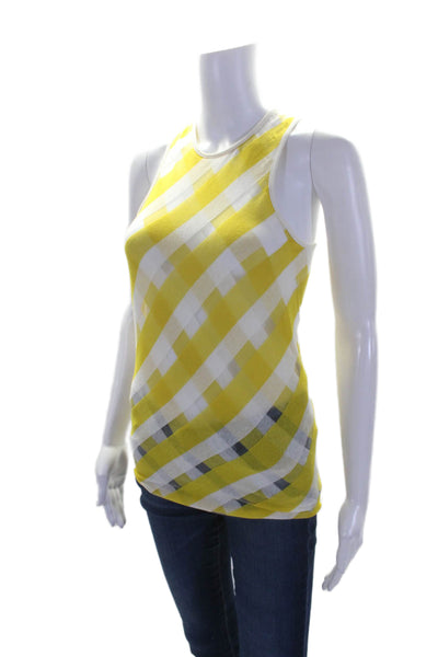 Stella McCartney Womens Cotton Sleeveless Stripped Top Yellow Size EUR 40