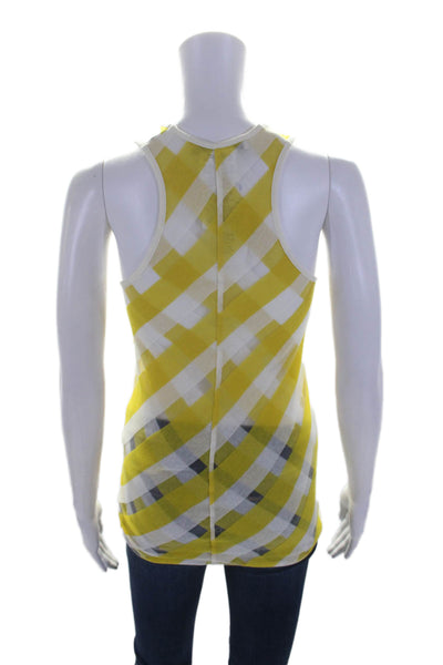 Stella McCartney Womens Cotton Sleeveless Stripped Top Yellow Size EUR 40