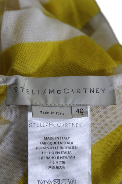 Stella McCartney Womens Cotton Sleeveless Stripped Top Yellow Size EUR 40