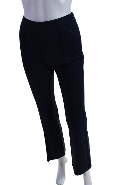 Tory Sport Womens Navy Blue Pleated High Rise Flare Leg Pants Size XS