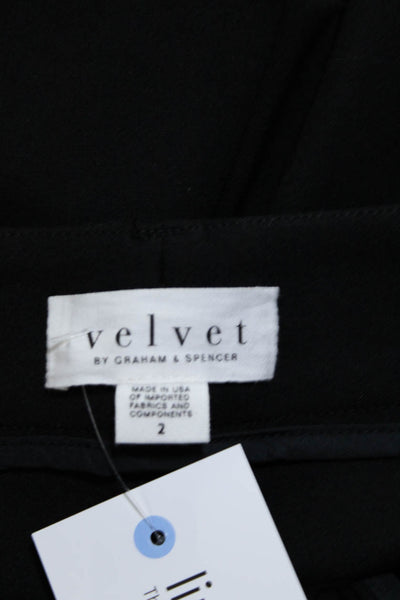 Velvet by Graham & Spencer Womens Black High Rise Wide Leg Dress Pants Size 2