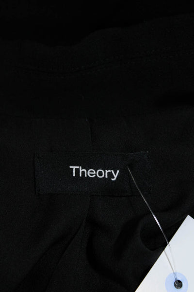 Theory Womens Black Double Breasted Long Sleeve Short Blazer Size 4