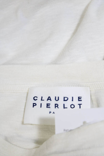 Claudie Pierlot Womens Sleeveless Basic Crewneck Top White Size Small