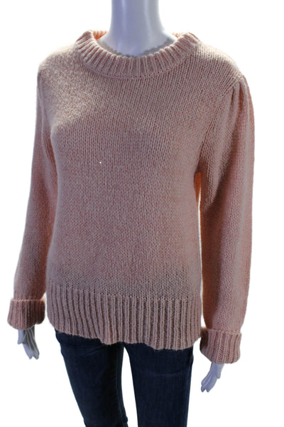 Marie Oliver Womens Textured Thick Knit Ribbed Long Sleeve Sweater Pink Size M