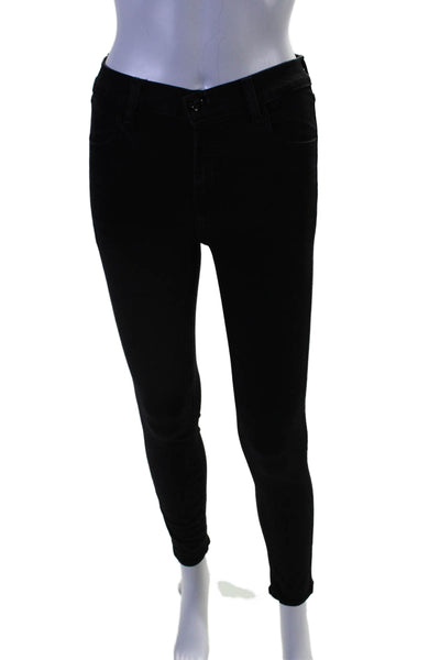 J Brand Womens Cotton Zip Buttons Skinny Leg Dark Denim Jeans Black Size EUR 25