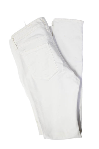 Rag & Bone Womens Cotton Skinny Leg Bottom Zips Jeans White Size EUR 25