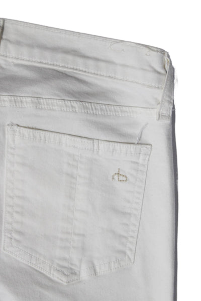 Rag & Bone Womens Cotton Skinny Leg Bottom Zips Jeans White Size EUR 25