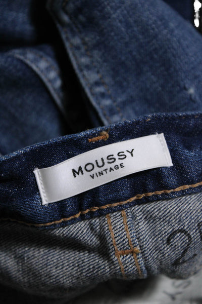 Moussy Women's Midrise Distress Medium Wash Skinny Denim Pants Size 25