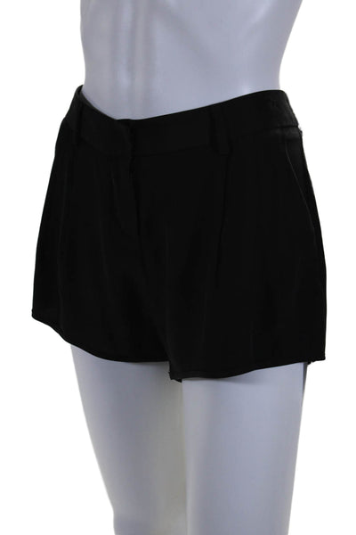 Haute Hippie Womens Silk Pleated Front Low Rise Dress Shorts Black Size 4