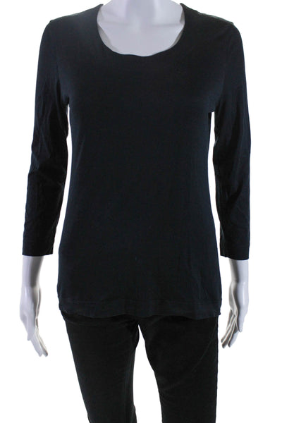 Akris Punto Womens Pullover Long Sleeve Basic T Shirt Black Size 6 US