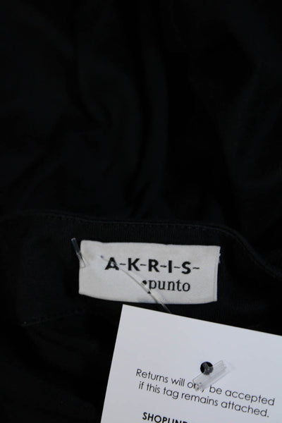 Akris Punto Womens Pullover Long Sleeve Basic T Shirt Black Size 6 US